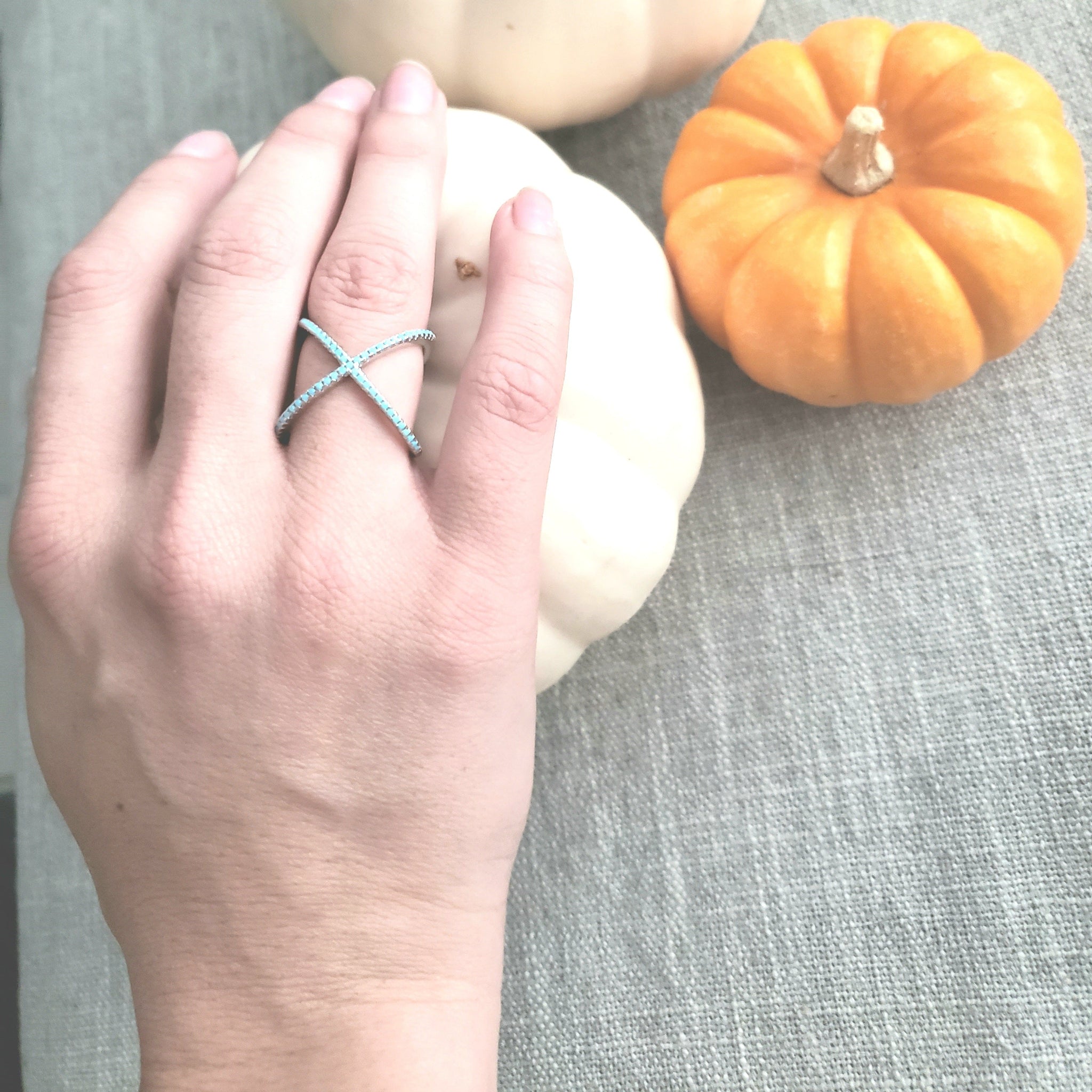 Criss Cross Turquoise Ring