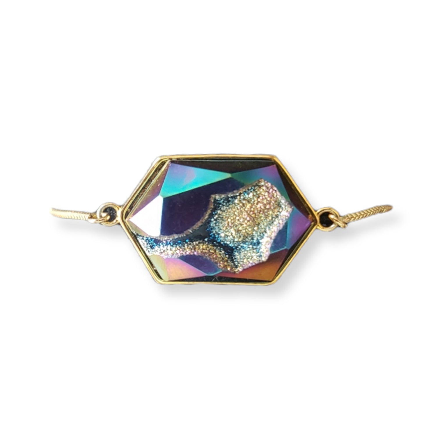 Unicorn Druzy Crystal Bolo Bracelet.