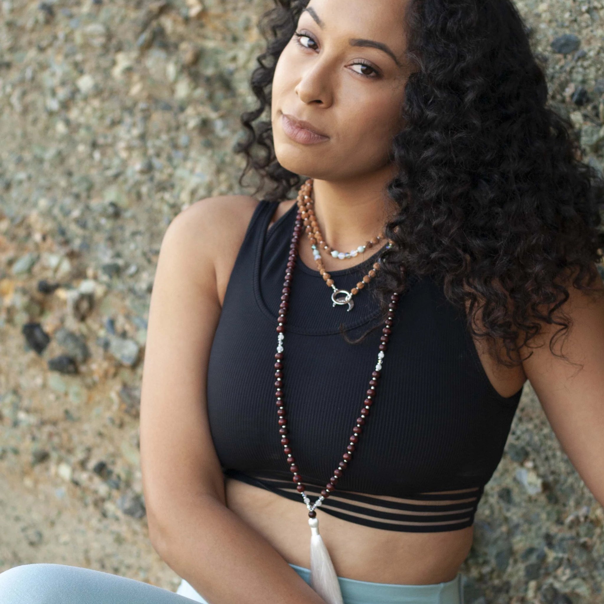 Moonstone Tassel Mala.